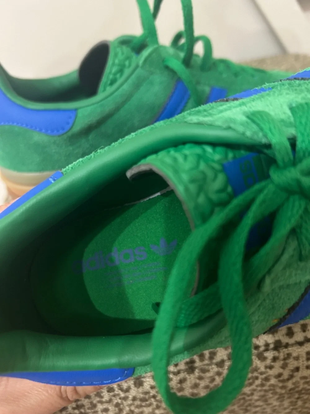 adidas Gazelle Bold Platform Sneakers - Green Blue Gum IE1370 Size 6.5